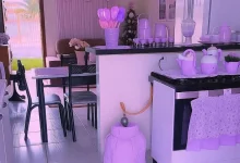 Cozinha Lilás Decorada