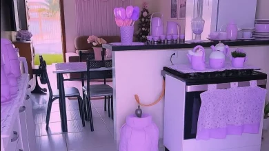 Cozinha Lilás Decorada