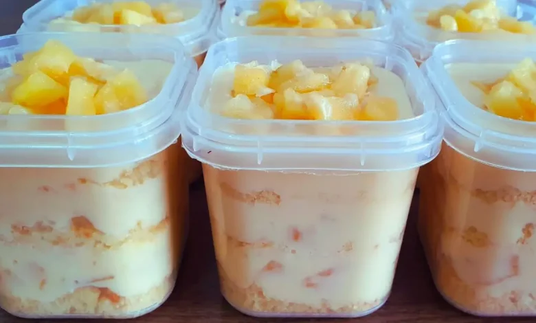 delícia de abacaxi no pote